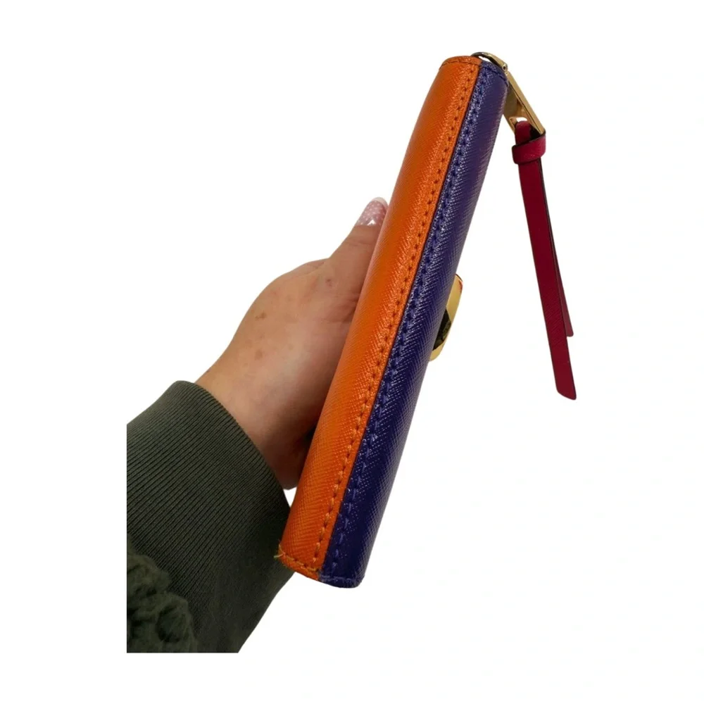 Marc Jacobs Snapshot Compact Wallet Colorblock Saffiano Leather Zip Around